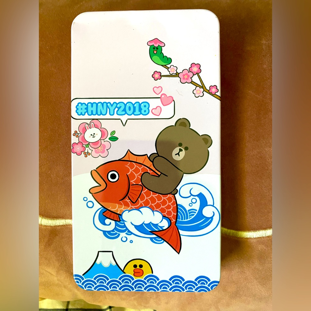 Line Friends NWOT Brown & Sally Multi-Purpose Gift Card Thank You Card Tin Box